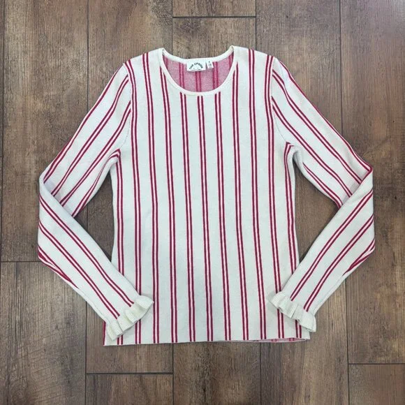 The Upside Alpine Chrissy Knit Sweater Women's Small Red Striped Organic Cotton - Picture 3 of 9